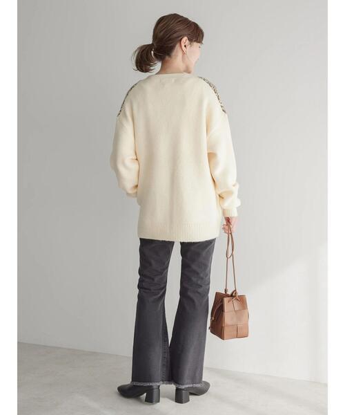 AMERICAN HOLIC(アメリカンホリック)の「マチ付きフレアデニム(デニムパンツ・レディース・ブラック・S/XS/L/M)」の19枚目の写真