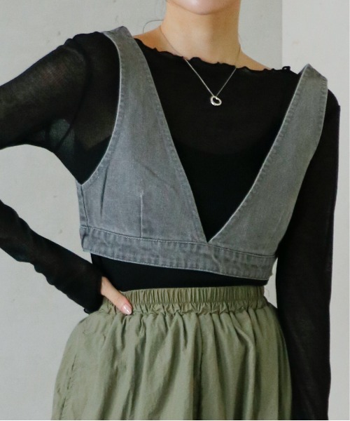 Per sist ence（パーシエンス）の「デニムビスチェ/セットアップ可（ベスト・レディース・ブラック/ブルー/インディゴブルー/グレー・FREE）」の21枚目の写真
