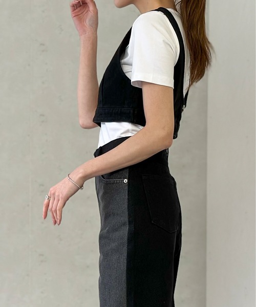 Per sist ence（パーシエンス）の「デニムビスチェ/セットアップ可（ベスト・レディース・ブラック/ブルー/インディゴブルー/グレー・FREE）」の12枚目の写真