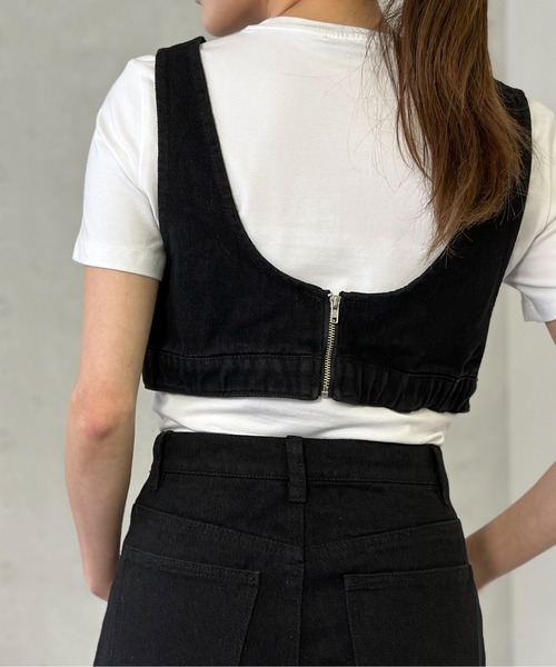 Per sist ence（パーシエンス）の「デニムビスチェ/セットアップ可（ベスト・レディース・ブラック/ブルー/インディゴブルー/グレー・FREE）」の18枚目の写真