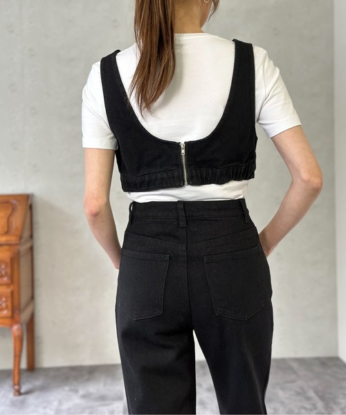 Per sist ence（パーシエンス）の「デニムビスチェ/セットアップ可（ベスト・レディース・ブラック/ブルー/インディゴブルー/グレー・FREE）」の19枚目の写真