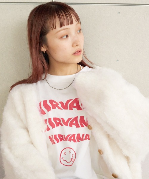 w closet（ダブルクローゼット）の「起毛Vネックカーディガン（ニット/セーター・レディース・グリーン/オレンジ/ラベンダー/ベージュ/オフホワイト/サックスブルー・FREE）」の16枚目の写真