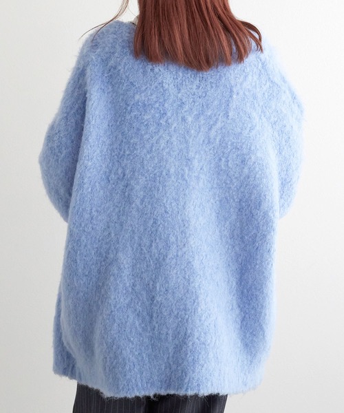 w closet（ダブルクローゼット）の「起毛Vネックカーディガン（ニット/セーター・レディース・グリーン/オレンジ/ラベンダー/ベージュ/オフホワイト/サックスブルー・FREE）」の19枚目の写真