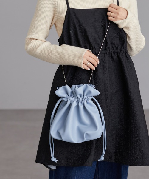 専用★new★ハンドメイド✳︎ 巾着　トライアングル✖️チェック　北欧柄　モノトーン CIAOPANIC TYPY（チャオパニックティピー）の「ボールチェーンタック