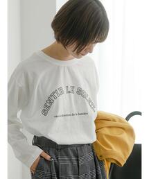 Samansa Mos2 blue | ロゴロンT(Tシャツ/カットソー)