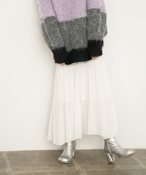 KBF(ケイビーエフ)の「ランダムシャーリングスカート(スカート・レディース・ブラック/オフホワイト・ONE)」の10枚目の写真