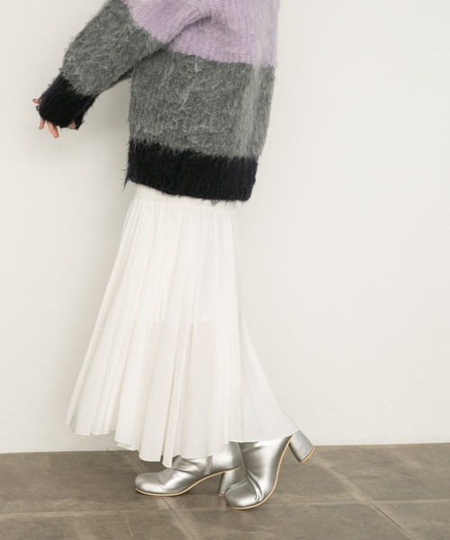 KBF(ケイビーエフ)の「ランダムシャーリングスカート(スカート・レディース・ブラック/オフホワイト・ONE)」の12枚目の写真