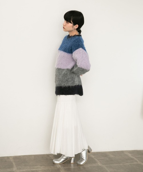 KBF(ケイビーエフ)の「ランダムシャーリングスカート(スカート・レディース・ブラック/オフホワイト・ONE)」の15枚目の写真