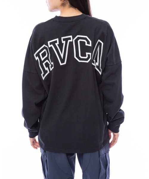 RVCA(ルーカ)の「RVCA レディース ARCHED FAKE RVCA LS ロンT【2023年秋冬モデル】/ルーカ長袖バックプリントロゴロンT(Tシャツ/カットソー・レディース・ベージュ/ブラック/ホワイト×ネイビー・SMALL/LARGE/MEDIUM)」の13枚目の写真