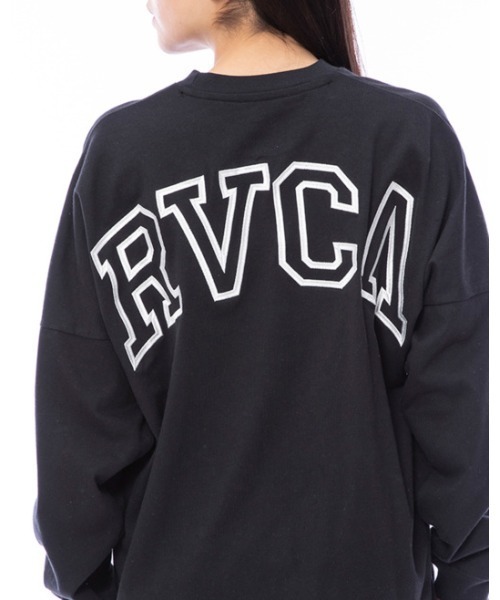 RVCA(ルーカ)の「RVCA レディース ARCHED FAKE RVCA LS ロンT【2023年秋冬モデル】/ルーカ長袖バックプリントロゴロンT(Tシャツ/カットソー・レディース・ベージュ/ブラック/ホワイト×ネイビー・SMALL/LARGE/MEDIUM)」の15枚目の写真