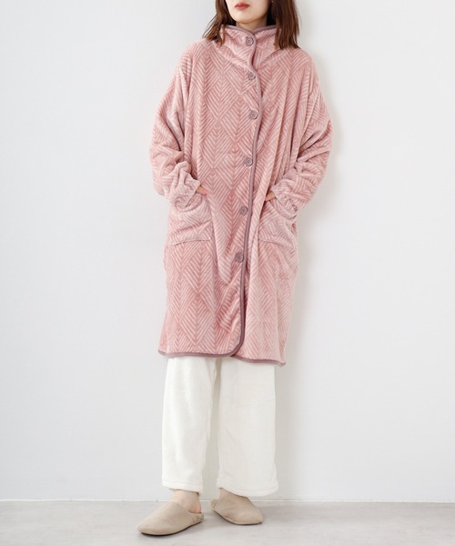 FUNALIVE（ファンアライブ）の「PAGE ONE ブランケットローブ　ミディ丈（ルームウェア/パジャマ・レディース・ベージュ/グレー/ピンク/グリーン/アイボリー/ベージュ系・FREE）」の11枚目の写真