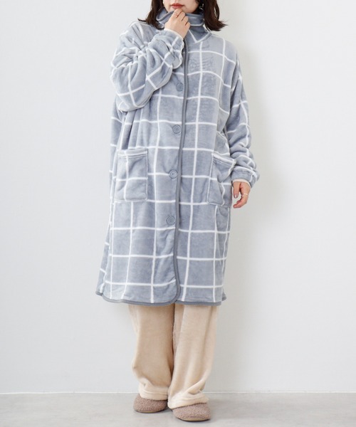 FUNALIVE（ファンアライブ）の「PAGE ONE ブランケットローブ　ミディ丈（ルームウェア/パジャマ・レディース・ベージュ/グレー/ピンク/グリーン/アイボリー/ベージュ系・FREE）」の7枚目の写真