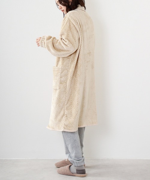 FUNALIVE（ファンアライブ）の「PAGE ONE ブランケットローブ　ミディ丈（ルームウェア/パジャマ・レディース・ベージュ/グレー/ピンク/グリーン/アイボリー/ベージュ系・FREE）」の18枚目の写真