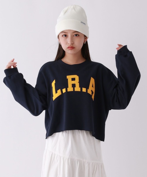 repipi armario（レピピ アルマリオ）の「カレッジショートスウェット（スウェット・キッズ・グレー/パープル/ネイビー/ホワイト/グリーン・MEDIUM/LARGE/SMALL）」の4枚目の写真