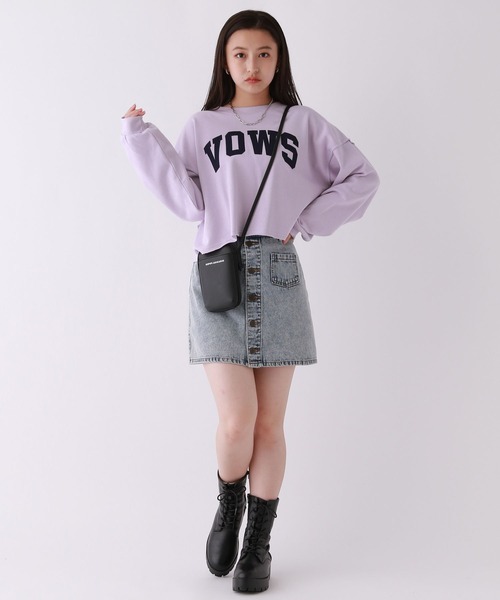 repipi armario（レピピ アルマリオ）の「カレッジショートスウェット（スウェット・キッズ・グレー/パープル/ネイビー/ホワイト/グリーン・MEDIUM/LARGE/SMALL）」の10枚目の写真