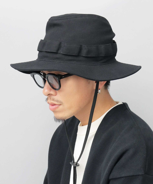 Mr.COVER（ミスターカバー）の「ロングブリム（つば広） ツイル サファリ ストロー アドベンチャーハット（ハット・メンズ・ブラック・FREE）」の20枚目の写真