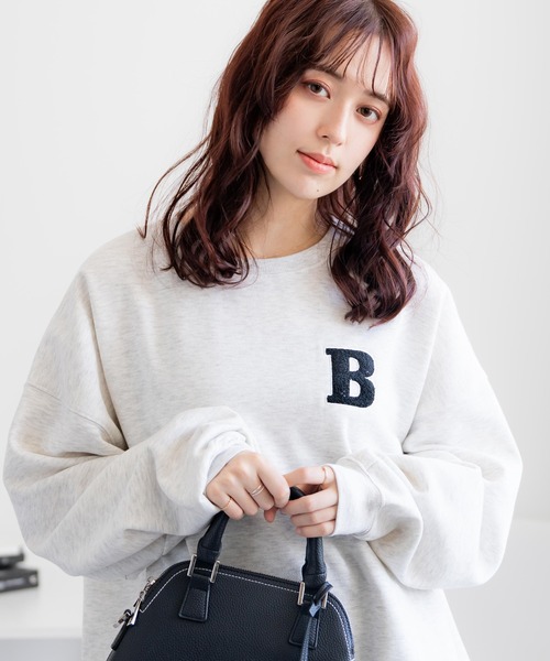 Rocky Monroe(ロッキーモンロー)の「オーバーサイズサガラ刺繍ワッペンクルーネック裏起毛スウェット/トレーナー(スウェット・メンズ・ブラック/グリーン/オートミール/杢グレー/ネイビー・XL/M/L)」の2枚目の写真