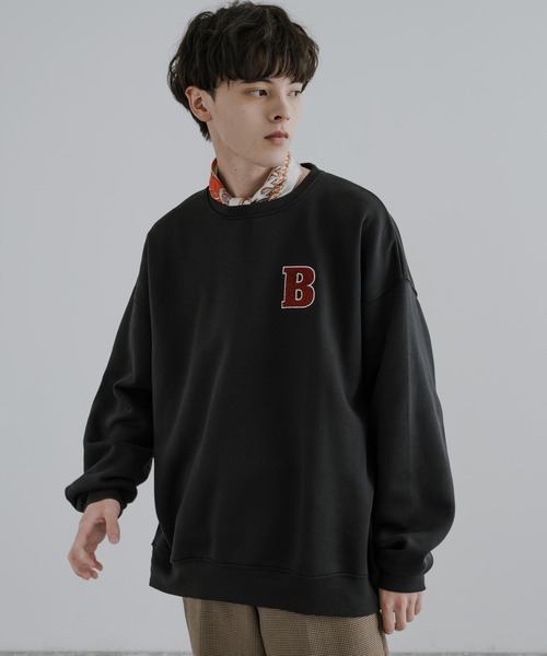 Rocky Monroe(ロッキーモンロー)の「オーバーサイズサガラ刺繍ワッペンクルーネック裏起毛スウェット/トレーナー(スウェット・メンズ・ブラック/グリーン/オートミール/杢グレー/ネイビー・XL/M/L)」の13枚目の写真