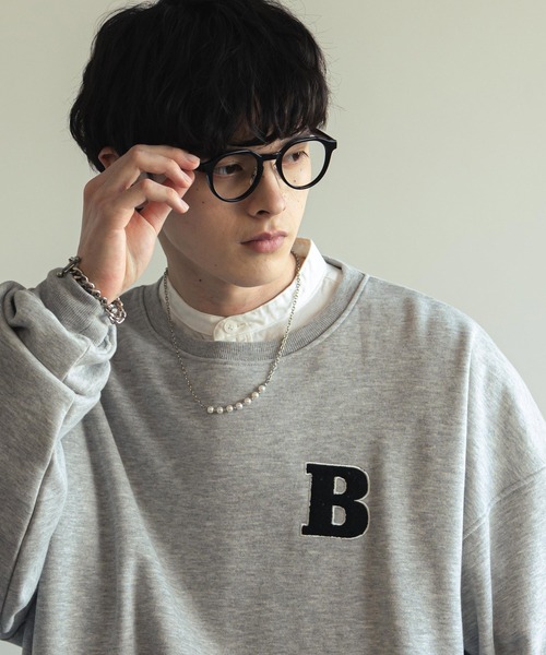 Rocky Monroe(ロッキーモンロー)の「オーバーサイズサガラ刺繍ワッペンクルーネック裏起毛スウェット/トレーナー(スウェット・メンズ・ブラック/グリーン/オートミール/杢グレー/ネイビー・XL/M/L)」の21枚目の写真