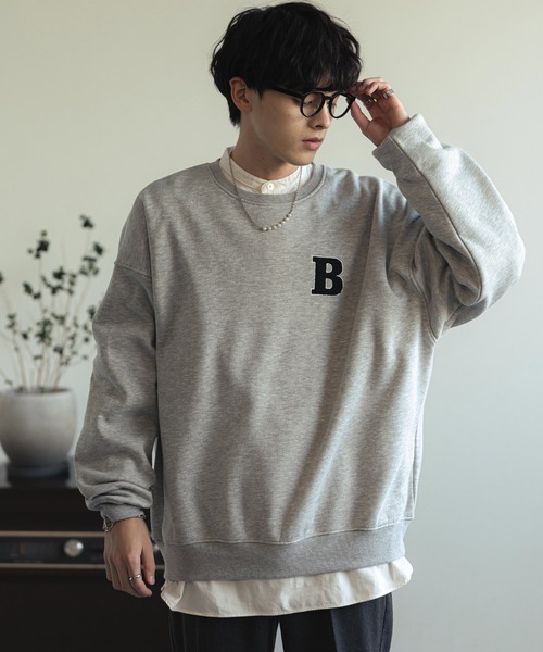 Rocky Monroe(ロッキーモンロー)の「オーバーサイズサガラ刺繍ワッペンクルーネック裏起毛スウェット/トレーナー(スウェット・メンズ・ブラック/グリーン/オートミール/杢グレー/ネイビー・XL/M/L)」の20枚目の写真