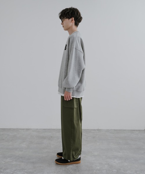 Rocky Monroe(ロッキーモンロー)の「オーバーサイズサガラ刺繍ワッペンクルーネック裏起毛スウェット/トレーナー(スウェット・メンズ・ブラック/グリーン/オートミール/杢グレー/ネイビー・XL/M/L)」の10枚目の写真