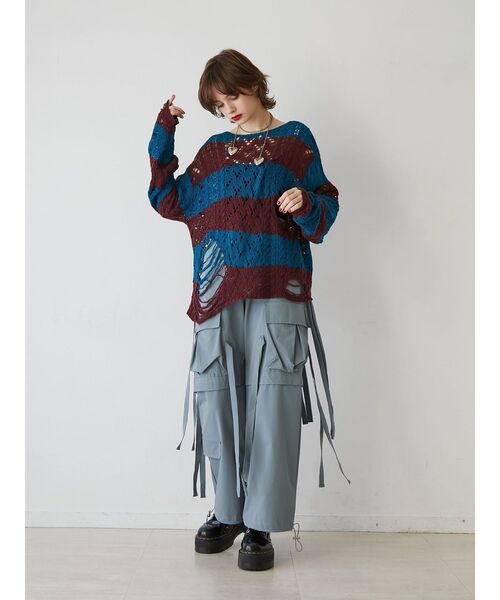 jouetie（ジュエティ）の「レースアップテクノパンツ（その他パンツ・レディース・ボルドー/グレー/ブラック・MEDIUM）」の10枚目の写真