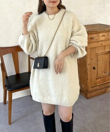 ふわふわ起毛ミニニットワンピ