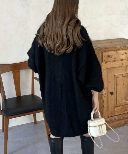 prose verse（プロズヴェール）の「ふわふわ起毛ミニニットワンピ（ワンピース・レディース・ブラック/アイボリー/グレー・ﾌﾘ-）」の19枚目の写真