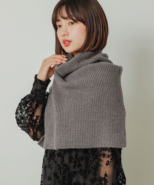 SENSE OF PLACE by URBAN RESEARCH（センスオブプレイスバイアーバンリサーチ）の「サイドスリットネックウォーマー（ネックウォーマー/スヌード・レディース・ブラック/グレー・ONE）」の15枚目の写真