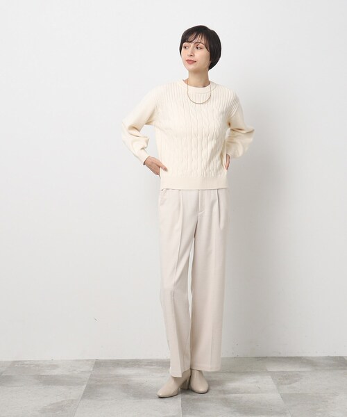 SHOO・LA・RUE（シューラルー）の「◆ウール調ワイドパンツ（その他パンツ・レディース・オフホワイト/ベージュ系1/ブラック系1/ブラック・02/03/04）」の5枚目の写真