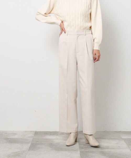 SHOO・LA・RUE（シューラルー）の「◆ウール調ワイドパンツ（その他パンツ・レディース・オフホワイト/ベージュ系1/ブラック系1/ブラック・02/03/04）」の7枚目の写真