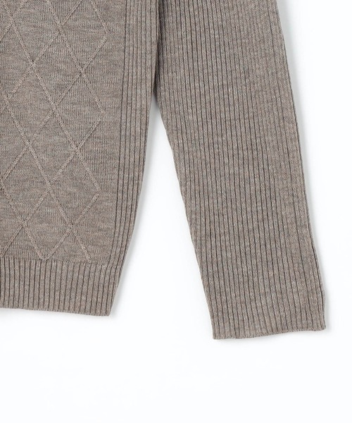 HIDEAWAYS NICOLE（ハイダウェイニコル）の「アーガイルJQ×リブ編みタートルネックニット（ニット/セーター・メンズ・ブラック/オフホワイト/ボルドー/モカ・MEDIUM/LARGE/X-LARGE）」の7枚目の写真