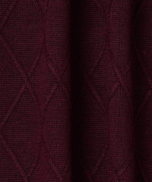 HIDEAWAYS NICOLE（ハイダウェイニコル）の「アーガイルJQ×リブ編みタートルネックニット（ニット/セーター・メンズ・ブラック/オフホワイト/ボルドー/モカ・MEDIUM/LARGE/X-LARGE）」の8枚目の写真