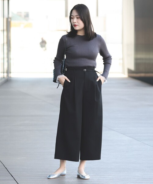 BEAMS HEART TR2タック ワイド スラックス BEAMS HEART スラックス ポリエステルレーヨン 2タック ワイド