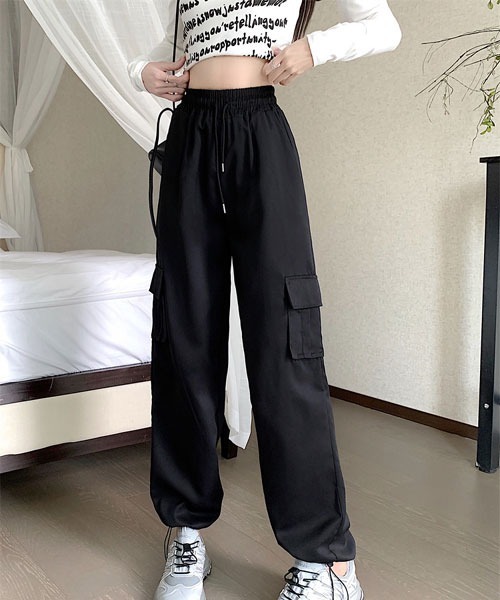 Mayree(メイリー)の「【Mayree】ハイウエスト ジョガー カーゴパンツ パラシュートパンツ(カーゴパンツ・レディース・ホワイト/ブラック/オリーブ・FREE)」の9枚目の写真