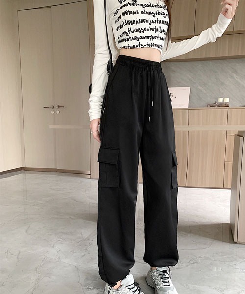 Mayree(メイリー)の「【Mayree】ハイウエスト ジョガー カーゴパンツ パラシュートパンツ(カーゴパンツ・レディース・ホワイト/ブラック/オリーブ・FREE)」の7枚目の写真