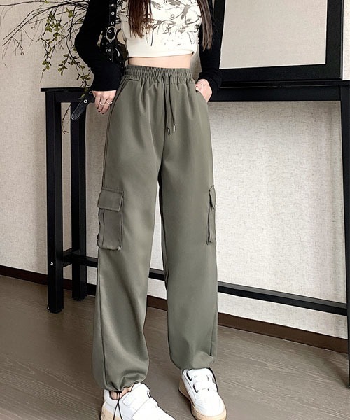 Mayree(メイリー)の「【Mayree】ハイウエスト ジョガー カーゴパンツ パラシュートパンツ(カーゴパンツ・レディース・ホワイト/ブラック/オリーブ・FREE)」の10枚目の写真