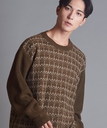 NO ID. | 【NO ID.】Tweed Knit Crew-Neck Pullover / ツイード ニット クルーネック プルオーバー(ニット/セーター)
