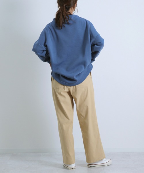 SETUP7(セットアップセブン)の「【SETUP7】ストレッチツイル裏起毛ストレートワイドパンツ GLR ※(その他パンツ・レディース・ブラック/グリーン/オレンジ/ベージュ・FREE)」の7枚目の写真