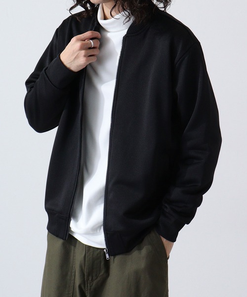 URBAN SQUARE（アーバンスクエア）の「URBAN SQUARE フィラメント裏毛　MA-1ジャケット（MA-1・メンズ・ブラック/ネイビー/グレイッシュベージュ・L/LL/M）」の2枚目の写真