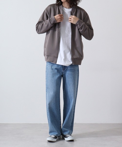 URBAN SQUARE（アーバンスクエア）の「URBAN SQUARE フィラメント裏毛　MA-1ジャケット（MA-1・メンズ・ブラック/ネイビー/グレイッシュベージュ・L/LL/M）」の9枚目の写真