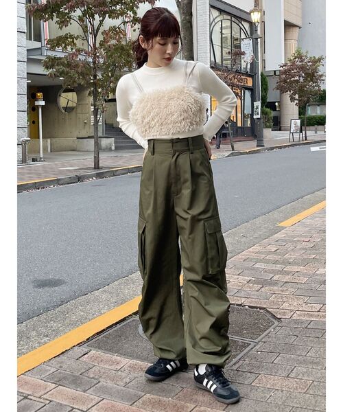 MURUA（ムルーア）の「シャギービスチェ（ニット/セーター・レディース・ブラック/ベージュ・FREE）」の7枚目の写真