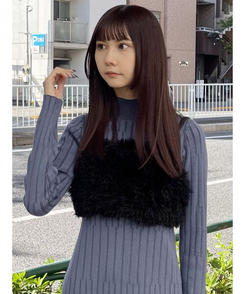 MURUA（ムルーア）の「シャギービスチェ（ニット/セーター・レディース・ブラック/ベージュ・FREE）」の10枚目の写真