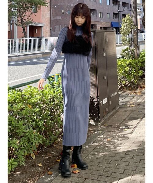 MURUA（ムルーア）の「シャギービスチェ（ニット/セーター・レディース・ブラック/ベージュ・FREE）」の13枚目の写真