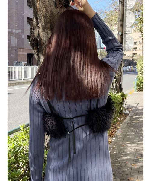 MURUA（ムルーア）の「シャギービスチェ（ニット/セーター・レディース・ブラック/ベージュ・FREE）」の14枚目の写真