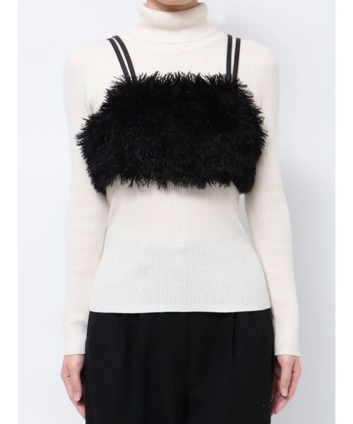 MURUA（ムルーア）の「シャギービスチェ（ニット/セーター・レディース・ブラック/ベージュ・FREE）」の18枚目の写真