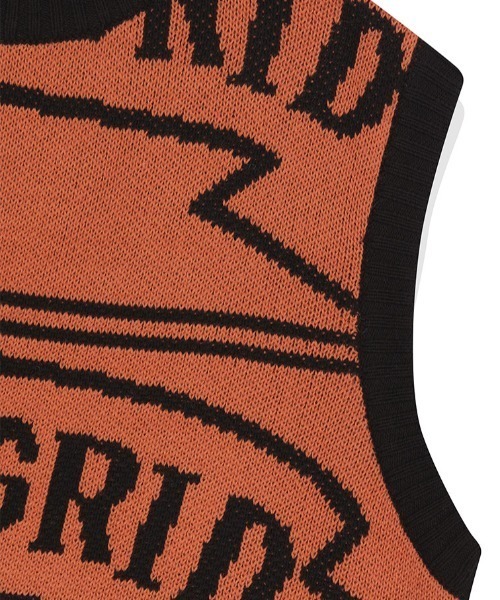 セール】『mahagrid/マハグリッド』FLAG LOGO KNIT VEST