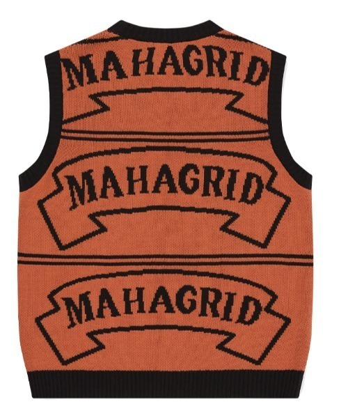 さらに100円引き◆MAHAGRID◆FLAG LOGO KNIT VEST FLAG LOGO KNIT VEST - mahagrid | 60% - Asian Fashion Online