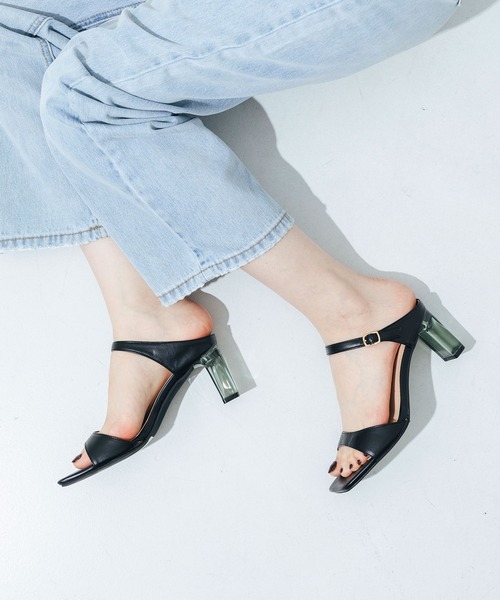 EVOL（イーボル）の「【EVOL】スクエアクリアヒールサンダル IW5301（サンダル・レディース・ゴールド/ブラック/アイボリー/シルバー/ゴールド系その他・S/M/L/LL）」の3枚目の写真