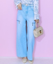 marun（マルン）の「＜大きいサイズ＞ サイドスリットワイドパンツ marun（デニムパンツ）」